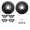 8312-63145 Drilled/Slotted Brake Rotors with 3000-Series Ceramic Brake Pads Kit & Hardware [Black], Fits Select Mercedes-Benz, P - image 1
