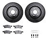 8312-63147 Drilled/Slotted Brake Rotors with 3000-Series Ceramic Brake Pads Kit & Hardware [Black], 2013-2019 Mercedes-Benz, Pos - image 1