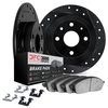 8312-64001 Drilled/Slotted Brake Rotors with 3000-Series Ceramic Brake Pads Kit & Hardware [Black], 1962-1980 MG, Position: Fron - image 2