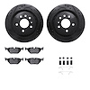 8312-65011 Drilled/Slotted Brake Rotors with 3000-Series Ceramic Brake Pads Kit & Hardware [Black], 2002-2010 GM, Position: Rear - image 1