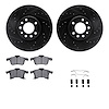8312-65024 Drilled/Slotted Brake Rotors with 3000-Series Ceramic Brake Pads Kit & Hardware [Black], 2004-2008 GM, Position: Fron - image 1