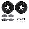 8312-65025 Drilled/Slotted Brake Rotors with 3000-Series Ceramic Brake Pads Kit & Hardware [Black], 2010-2020 GM, Position: Rear - image 1