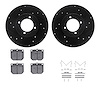 8312-67008 Drilled/Slotted Brake Rotors with 3000-Series Ceramic Brake Pads Kit & Hardware [Black], 1980-1983 Infiniti/Nissan, P - image 1