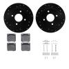 8312-67014 Drilled/Slotted Brake Rotors with 3000-Series Ceramic Brake Pads Kit & Hardware [Black], 1979-1981 Infiniti/Nissan, P - image 1