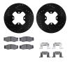 8312-67020 Drilled/Slotted Brake Rotors with 3000-Series Ceramic Brake Pads Kit & Hardware [Black], 1984-1985 Infiniti/Nissan, P - image 1