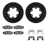 8312-67023 Drilled/Slotted Brake Rotors with 3000-Series Ceramic Brake Pads Kit & Hardware [Black], 1983-1985 Infiniti/Nissan, P - image 1