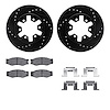 8312-67024 Drilled/Slotted Brake Rotors with 3000-Series Ceramic Brake Pads Kit & Hardware [Black], 1985-1997 Infiniti/Nissan, P - image 1
