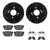 8312-67032 Drilled/Slotted Brake Rotors with 3000-Series Ceramic Brake Pads Kit & Hardware [Black], 1989-1998 Infiniti/Nissan, P - image 1