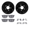 8312-67034 Drilled/Slotted Brake Rotors with 3000-Series Ceramic Brake Pads Kit & Hardware [Black], 1987-1989 Infiniti/Nissan, P - image 1