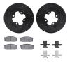 8312-67039 Drilled/Slotted Brake Rotors with 3000-Series Ceramic Brake Pads Kit & Hardware [Black], 1981-1986 Infiniti/Nissan, P - image 1