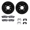 8312-67042 Drilled/Slotted Brake Rotors with 3000-Series Ceramic Brake Pads Kit & Hardware [Black], 1986-1994 Infiniti/Nissan, P - image 1