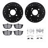 8312-67047 Drilled/Slotted Brake Rotors with 3000-Series Ceramic Brake Pads Kit & Hardware [Black], 1984-1984 Infiniti/Nissan, P - image 1
