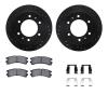 8312-67055 Drilled/Slotted Brake Rotors with 3000-Series Ceramic Brake Pads Kit & Hardware [Black], 1988-1995 Infiniti/Nissan, P - image 1