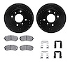 8312-67056 Drilled/Slotted Brake Rotors with 3000-Series Ceramic Brake Pads Kit & Hardware [Black], 1989-1996 Infiniti/Nissan, P - image 1