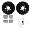 8312-67058 Drilled/Slotted Brake Rotors with 3000-Series Ceramic Brake Pads Kit & Hardware [Black], 1989-1996 Infiniti/Nissan, P - image 1