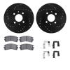 8312-67059 Drilled/Slotted Brake Rotors with 3000-Series Ceramic Brake Pads Kit & Hardware [Black], 1991-2006 Infiniti/Nissan, P - image 1