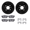 8312-67060 Drilled/Slotted Brake Rotors with 3000-Series Ceramic Brake Pads Kit & Hardware [Black], 1995-2006 Infiniti/Nissan, P - image 1