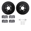 8312-67070 Drilled/Slotted Brake Rotors with 3000-Series Ceramic Brake Pads Kit & Hardware [Black], 1989-1990 Infiniti/Nissan, P - image 1