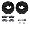 8312-67072 Drilled/Slotted Brake Rotors with 3000-Series Ceramic Brake Pads Kit & Hardware [Black], 1989-1999 Infiniti/Nissan, P - image 1