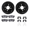 8312-67074 Drilled/Slotted Brake Rotors with 3000-Series Ceramic Brake Pads Kit & Hardware [Black], 1995-2000 Infiniti/Nissan, P - image 1
