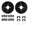 8312-67075 Drilled/Slotted Brake Rotors with 3000-Series Ceramic Brake Pads Kit & Hardware [Black], 1995-1999 Infiniti/Nissan, P - image 1