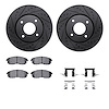 8312-67082 Drilled/Slotted Brake Rotors with 3000-Series Ceramic Brake Pads Kit & Hardware [Black], 2007-2012 Infiniti/Nissan, P - image 1