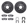 8312-67083 Drilled/Slotted Brake Rotors with 3000-Series Ceramic Brake Pads Kit & Hardware [Black], 1999-2001 Infiniti/Nissan, P - image 1