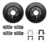 8312-67085 Drilled/Slotted Brake Rotors with 3000-Series Ceramic Brake Pads Kit & Hardware [Black], 2007-2012 Infiniti/Nissan, P - image 1