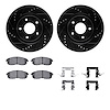 8312-67086 Drilled/Slotted Brake Rotors with 3000-Series Ceramic Brake Pads Kit & Hardware [Black], 2011-2019 Infiniti/Nissan, P - image 1