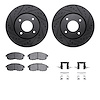 8312-67088 Drilled/Slotted Brake Rotors with 3000-Series Ceramic Brake Pads Kit & Hardware [Black], 2007-2014 Infiniti/Nissan, P - image 1