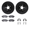 8312-67091 Drilled/Slotted Brake Rotors with 3000-Series Ceramic Brake Pads Kit & Hardware [Black], 2005-2020 Infiniti/Nissan, P - image 1