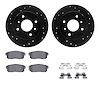 8312-67095 Drilled/Slotted Brake Rotors with 3000-Series Ceramic Brake Pads Kit & Hardware [Black], 2000-2006 Infiniti/Nissan, P - image 1