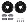 8312-67096 Drilled/Slotted Brake Rotors with 3000-Series Ceramic Brake Pads Kit & Hardware [Black], 2000-2004 Infiniti/Nissan, P - image 1