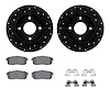 8312-67097 Drilled/Slotted Brake Rotors with 3000-Series Ceramic Brake Pads Kit & Hardware [Black], 2004-2006 Infiniti/Nissan, P - image 1