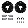 8312-67098 Drilled/Slotted Brake Rotors with 3000-Series Ceramic Brake Pads Kit & Hardware [Black], Fits Select Multiple Makes/M