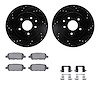 8312-67100 Drilled/Slotted Brake Rotors with 3000-Series Ceramic Brake Pads Kit & Hardware [Black], 2005-2021 Infiniti/Nissan, P