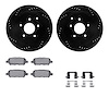 8312-67102 Drilled/Slotted Brake Rotors with 3000-Series Ceramic Brake Pads Kit & Hardware [Black], Fits Select Infiniti/Nissan, - image 1