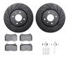 8312-67103 Drilled/Slotted Brake Rotors with 3000-Series Ceramic Brake Pads Kit & Hardware [Black], 2004-2006 Infiniti/Nissan, P - image 1