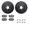 8312-67104 Drilled/Slotted Brake Rotors with 3000-Series Ceramic Brake Pads Kit & Hardware [Black], 2003-2005 Infiniti/Nissan, P - image 1