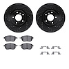 8312-67105 Drilled/Slotted Brake Rotors with 3000-Series Ceramic Brake Pads Kit & Hardware [Black], 2003-2011 Infiniti/Nissan, P - image 1