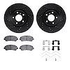 8312-67115 Drilled/Slotted Brake Rotors with 3000-Series Ceramic Brake Pads Kit & Hardware [Black], 2009-2021 Infiniti/Nissan, P - image 1