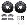 8312-67116 Drilled/Slotted Brake Rotors with 3000-Series Ceramic Brake Pads Kit & Hardware [Black], 2008-2015 Infiniti/Nissan, P - image 1
