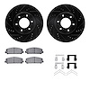 8312-67119 Drilled/Slotted Brake Rotors with 3000-Series Ceramic Brake Pads Kit & Hardware [Black], Fits Select Infiniti/Nissan, - image 1
