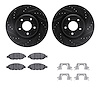 8312-67125 Drilled/Slotted Brake Rotors with 3000-Series Ceramic Brake Pads Kit & Hardware [Black], Fits Select Infiniti/Nissan, - image 1