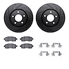 8312-67126 Drilled/Slotted Brake Rotors with 3000-Series Ceramic Brake Pads Kit & Hardware [Black], Fits Select Infiniti/Nissan, - image 1