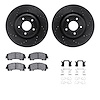 8312-67128 Drilled/Slotted Brake Rotors with 3000-Series Ceramic Brake Pads Kit & Hardware [Black], 2014-2019 Infiniti/Nissan, P - image 1