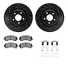 8312-67129 Drilled/Slotted Brake Rotors with 3000-Series Ceramic Brake Pads Kit & Hardware [Black], Fits Select Infiniti/Nissan, - image 1
