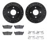 8312-68002 Drilled/Slotted Brake Rotors with 3000-Series Ceramic Brake Pads Kit & Hardware [Black], 1990-1992 Infiniti/Nissan, P - image 1