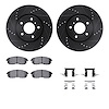 8312-68009 Drilled/Slotted Brake Rotors with 3000-Series Ceramic Brake Pads Kit & Hardware [Black], 2003-2005 Infiniti/Nissan, P - image 1