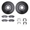 8312-68010 Drilled/Slotted Brake Rotors with 3000-Series Ceramic Brake Pads Kit & Hardware [Black], 2005-2014 Infiniti/Nissan, P - image 1